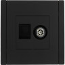 Двойная розетка TV+RJ45 IEK FORTEPIANO категория 6 FP137 черный FP-AK20-2-K02